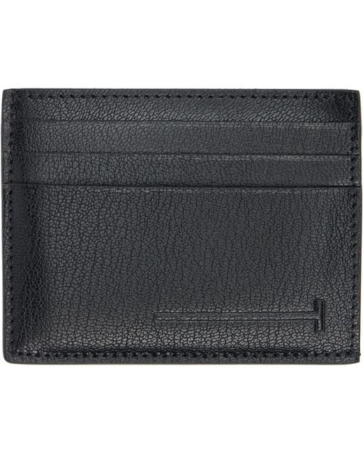 Tom Ford Black Logo Embossed Card Holder for men
