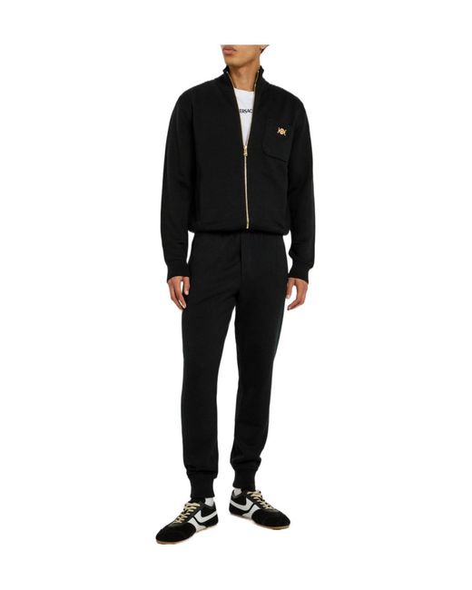 Versace Black Zip-Up Knitted Sweater for men