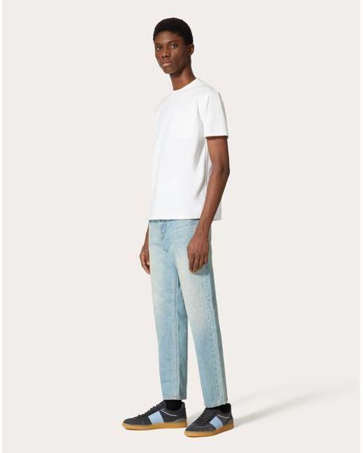 Valentino White Crewneck Short-Sleeved T-Shirt for men