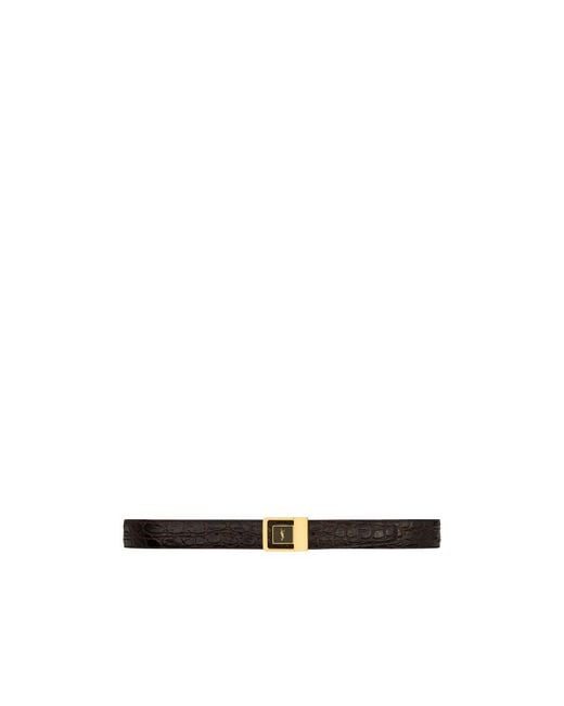 Saint Laurent White Buckle Belt for men