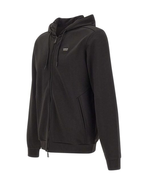 EA7 Gray Hooded Zip-Up Sweatshirt for men