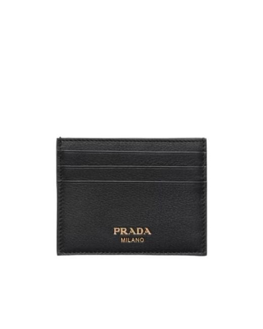 Prada Black Leather Card Holder for men