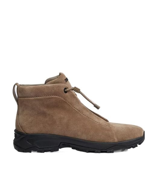 Zegna Brown Triple Stitch Vetta Suede Sneakers for men