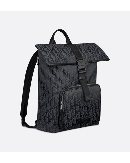 Dior Black Trek Roll Top Backpack for men