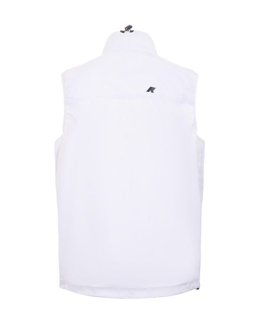 K-Way White Logo Patch Zip-Up Vest for men