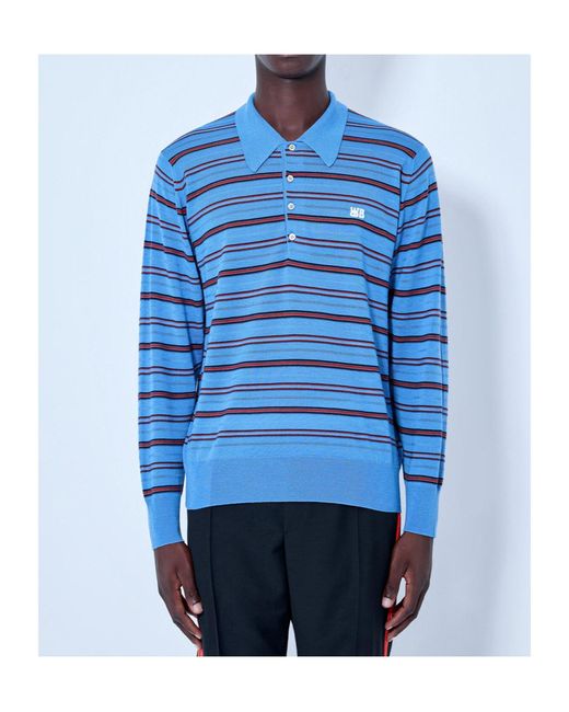 Wales Bonner Blue Beam Polo Shirt for men