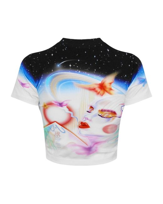 Casablanca Blue Printed Crew Neck T-Shirt