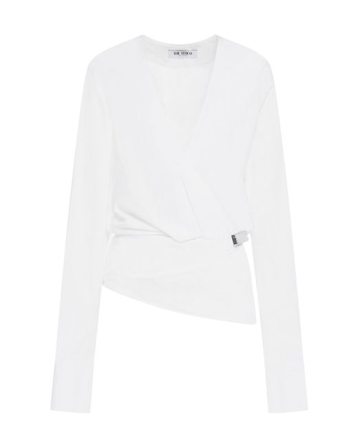 The Attico White The V-Neck Blouse