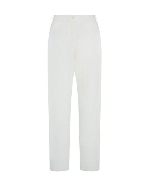 The Row White Fael Straight-Leg Trousers