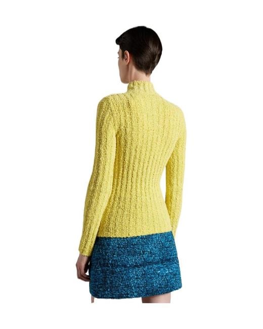 Moncler Yellow X Jw Anderson Half-Zipped Knitted Jumper