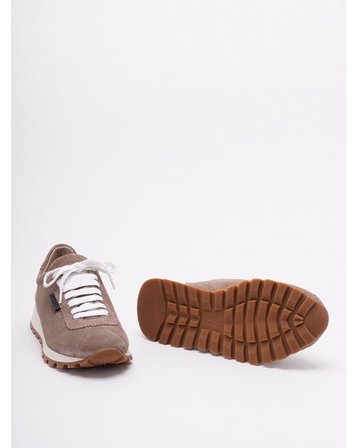Brunello Cucinelli Pink Suede Lace-Up Sneakers