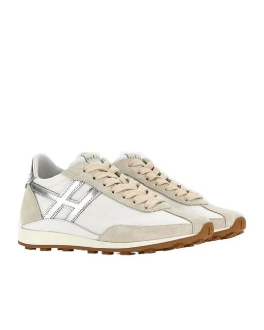 Hogan White Athletic Lace-Up Sneakers
