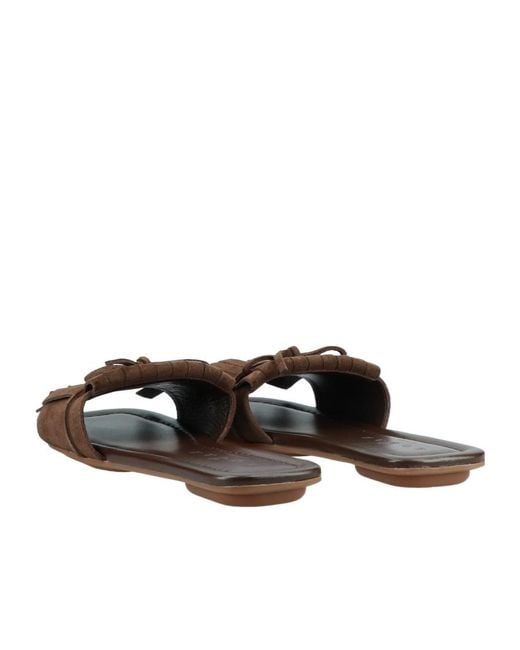 Hogan Brown Fringed Sandals