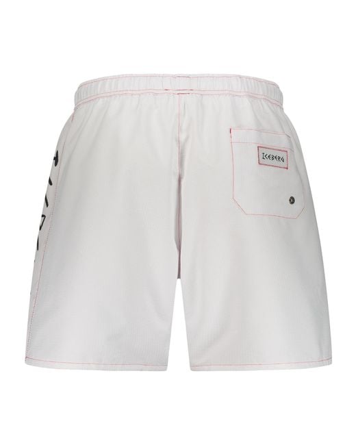 Iceberg Gray Logo Drawstring Swim Shorts for men