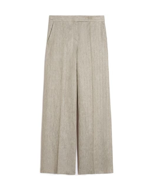 Max Mara Gray Deserto Wide-Leg Trousers