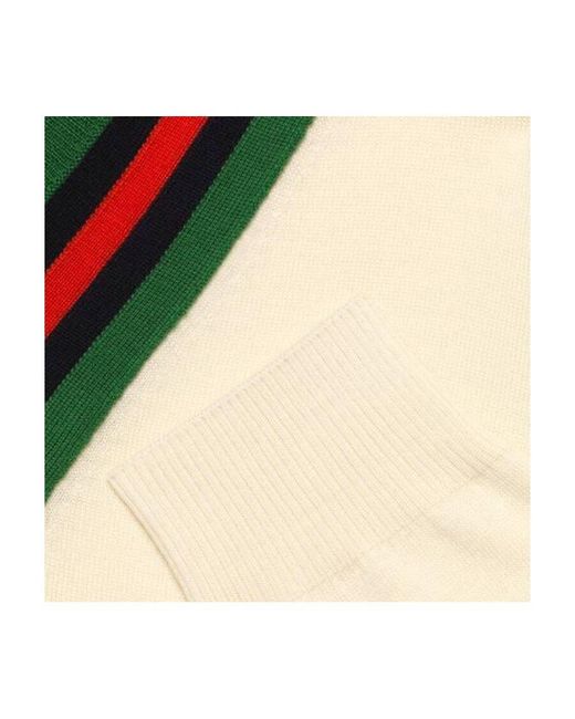 Gucci White V-Neck Knit Jumper for men