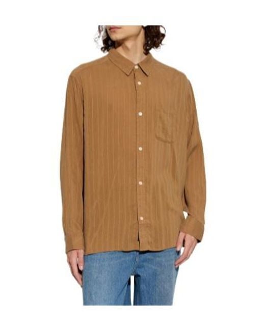AllSaints Brown Carlyle Textured Shirt