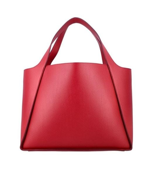 Stella McCartney Red Logo Cut-Out Tote Bag