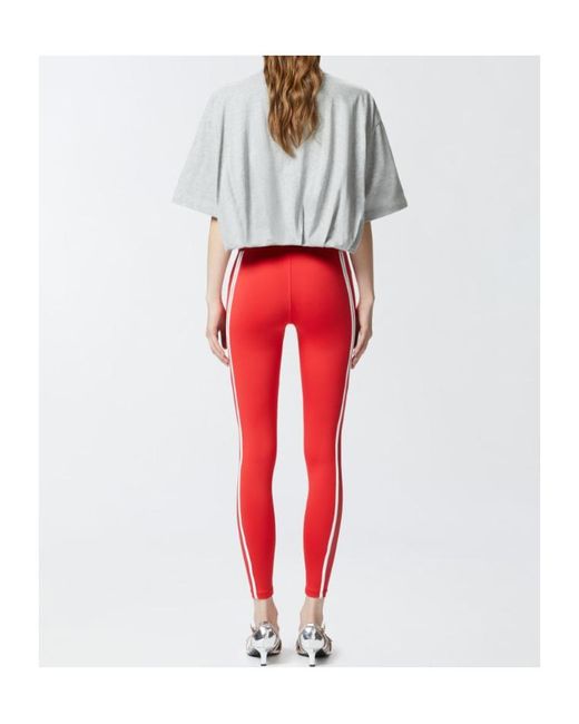 Pinko Red Stripe-Detailing Leggings