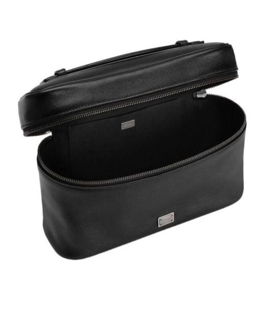 Dolce & Gabbana Black Logo Plaque Wash Bag for men