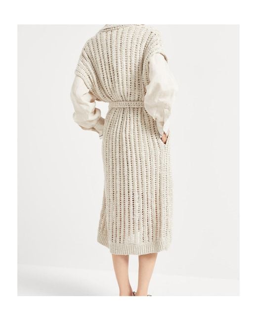Brunello Cucinelli Natural Dazzling Cardi-Coat