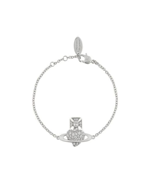 Vivienne Westwood White Orb Embellished Bracelet