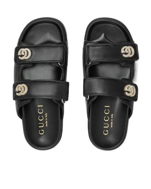 Gucci Black Double G Sandals