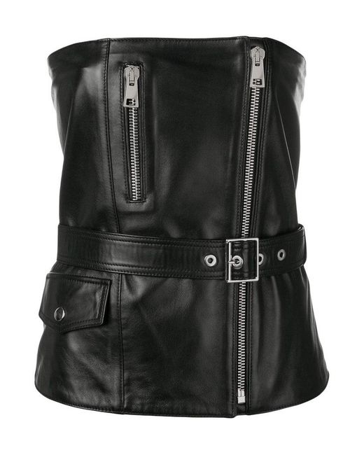Manokhi Black Leather Corset