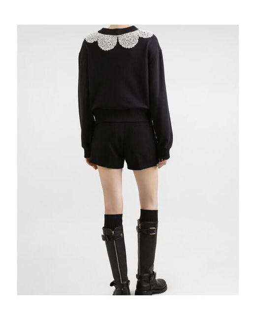 Dolce & Gabbana Black Lace-Detail Sweatshirt