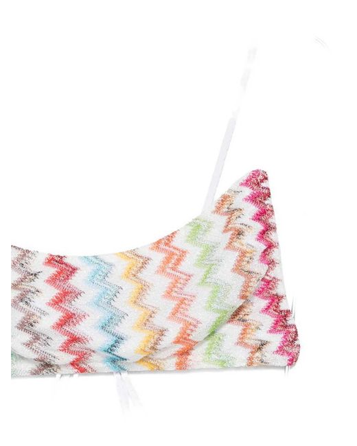 Missoni White Zigzag-Knit Bikini