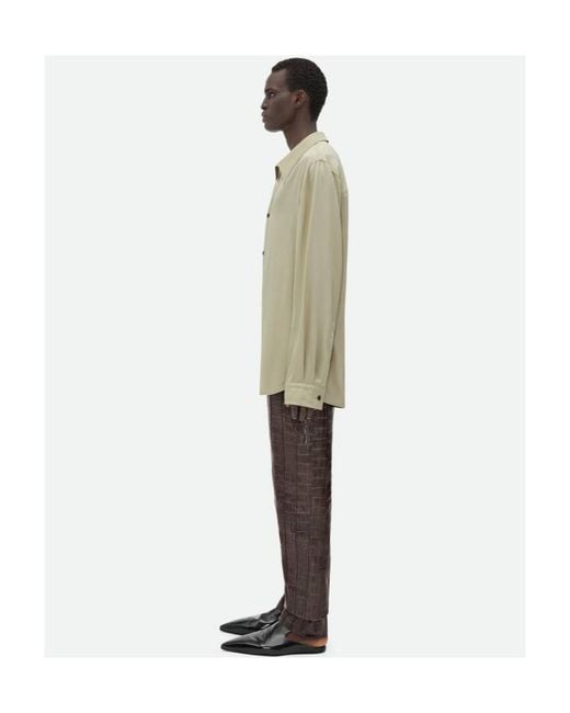 Bottega Veneta Green Long-Sleeved Button-Up Shirt for men