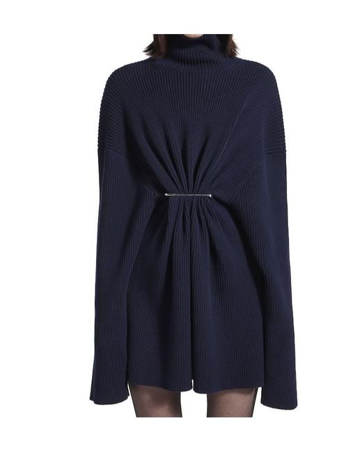 Balenciaga Women's Blue Pinched Mini Dress