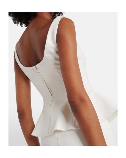 Roland Mouret White Ruffled Top