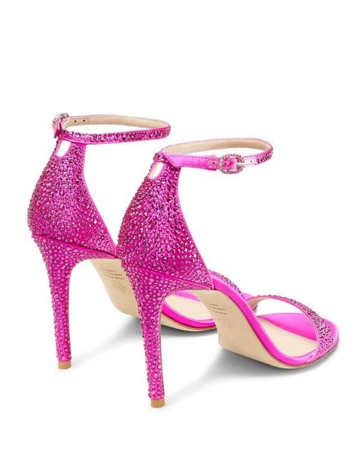Stuart Weitzman Pink Round-Headed High-Heeled Sandals