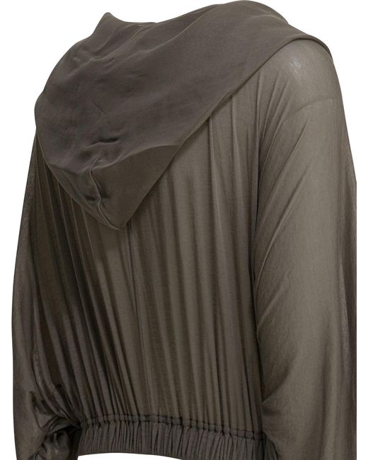 Rick Owens Green Hooded T-Shirt