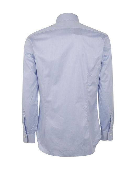 Barba Napoli Blue Long-Sleeved Shirt for men