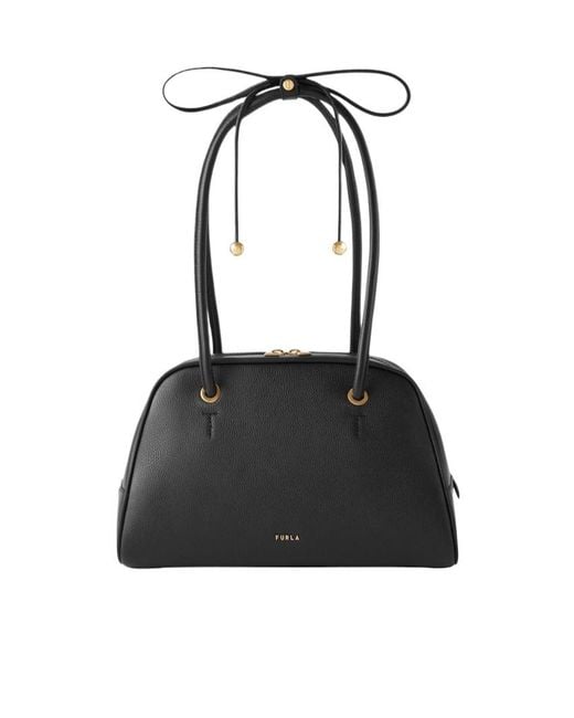 Furla Black Poppy Medium Shoulder Bag