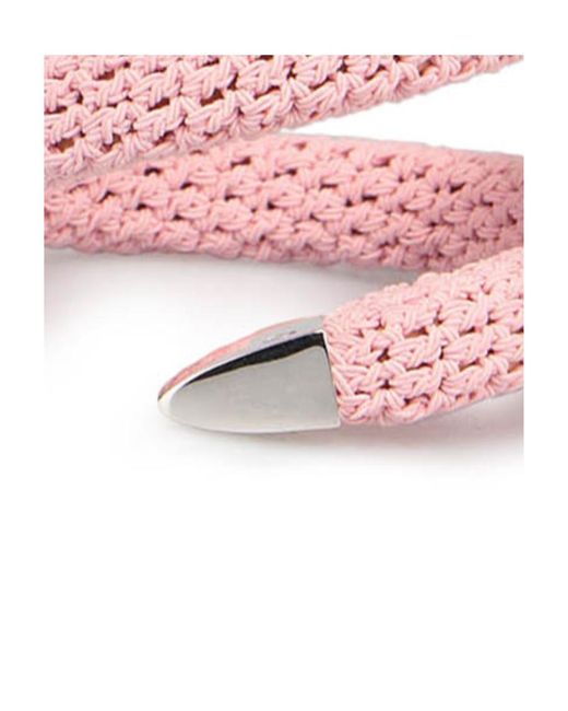 Bottega Veneta Pink Crochet Spiral Bracelet