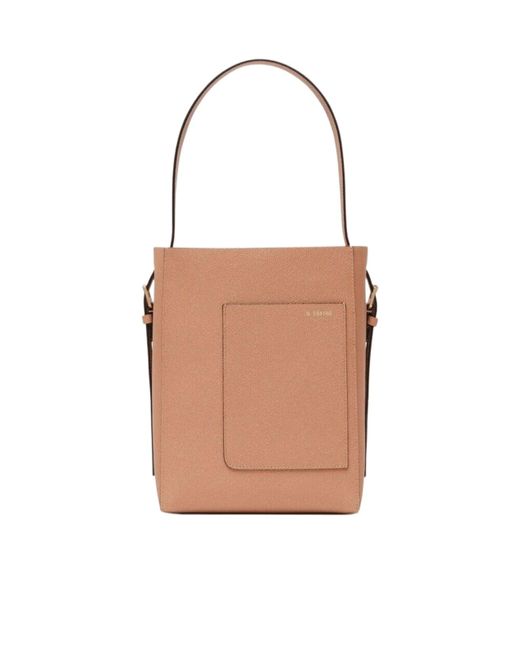 Valextra White Logo Shoulder Bag