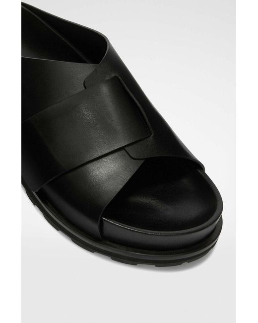 Jil Sander Black Slip-On Open-Toe Slides for men