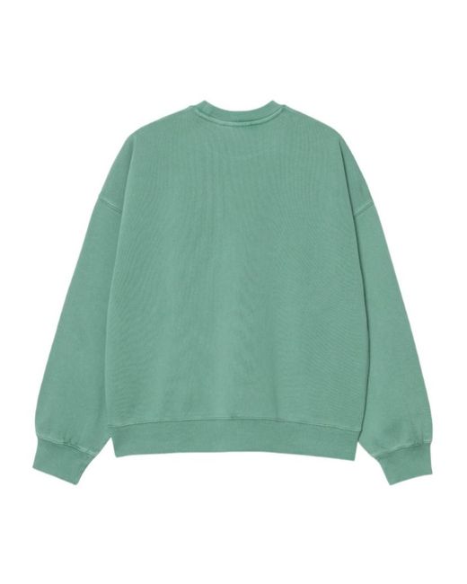 Carhartt Green Benton Garment-Dyed Embroidered-Logo Sweater for men