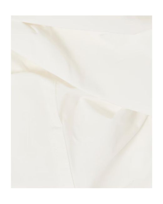 A.L.C. White Off-The-Shoulder Gathered Cotton-Blend Poplin Top