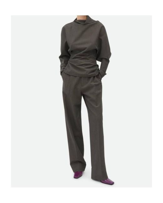 Bottega Veneta Gray Long Sleeved Regular Fit Top
