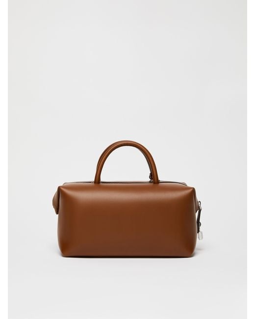 Max Mara Brown Medium Natural Leather Bowler Bag