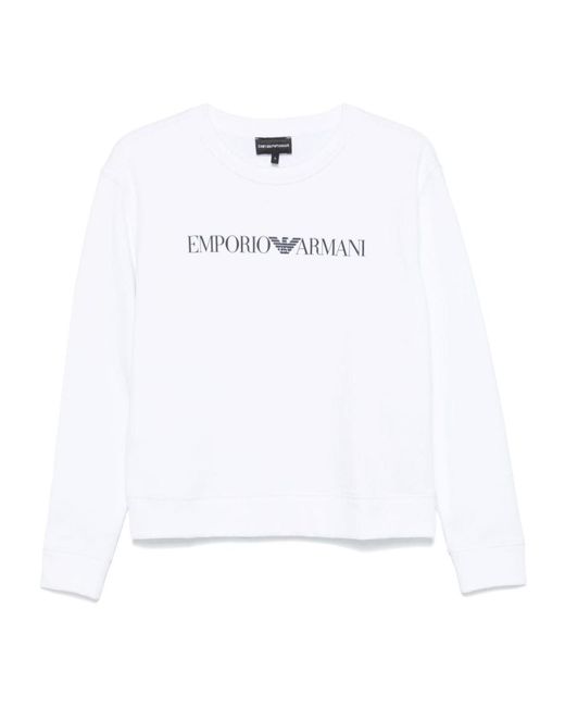 Emporio Armani White Long-Sleeved Sweatshirt