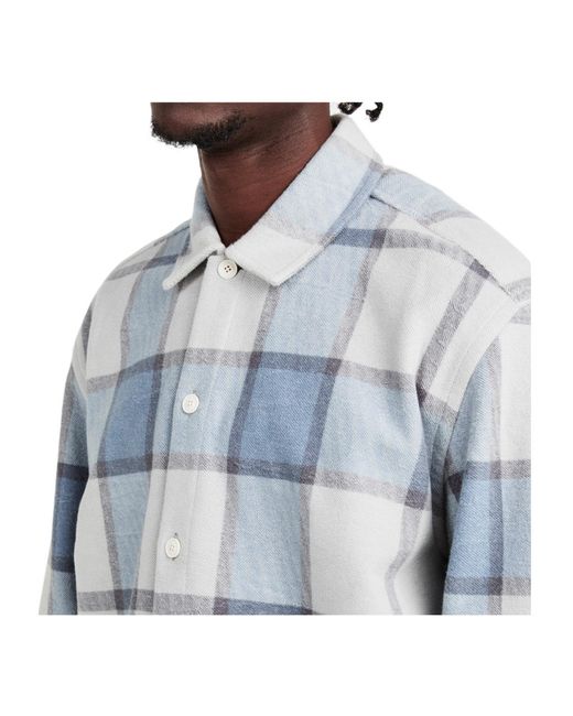 Boss Blue Color-Blocked Plaid Jacket for men