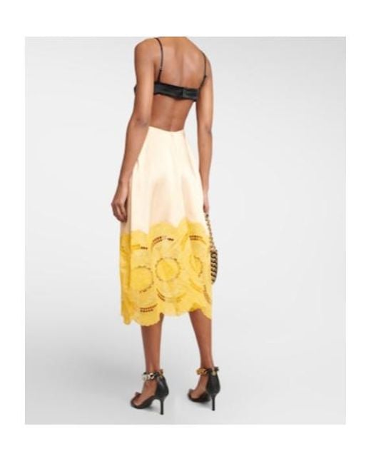 Stella McCartney Yellow Embroidered Cutout Gown