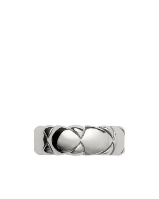Burberry White Shield Segment Sterling Ring for men