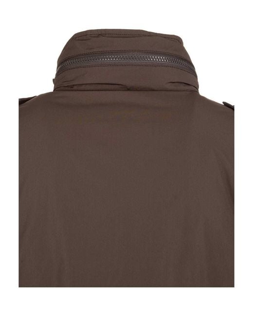Aspesi Brown Vento Funnel Neck Field Jacket for men