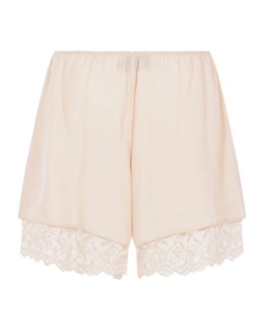 Simone Rocha White Elastic Waist Pajama Shorts